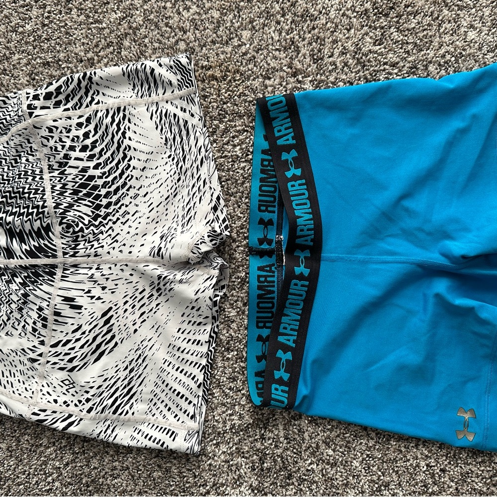 Under Armour Blue and Workout Empire Black Graphic Shorts Set